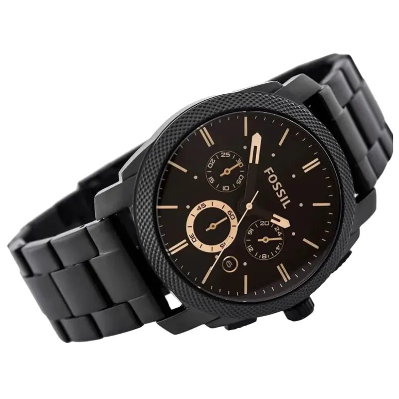 Fossil Machine Mid-Size Chronograph Black Dial Men's Watch- FS4682